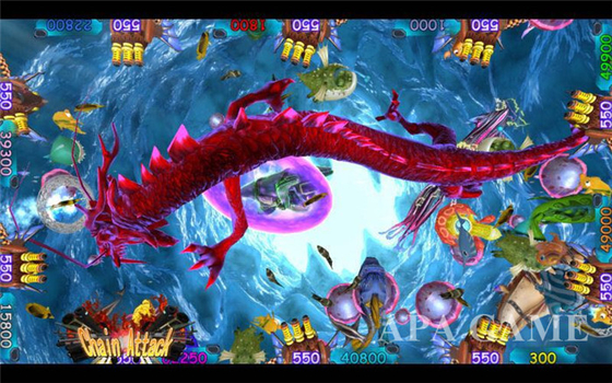 Red / Green Dragon Fishing Arcade Machine Fish Shooting  Game