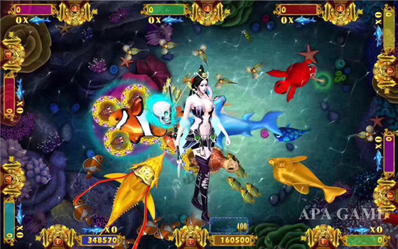 Monkey King  Mermaid Fishing Game Machine With Bill Acceptor / Printer