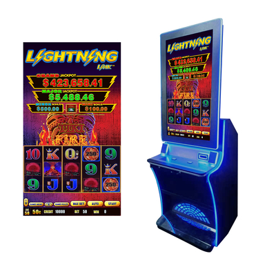 Best Seller Linkable Vertical Slot Games Tiki Fire 32'43&quot;Touch Screen Curved Screen Dual Monitors Slots Game Machine