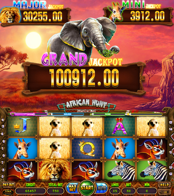 Customized Color Cabinet Slot Game Board Africa Hunt Gaming Software Table  Table Machine