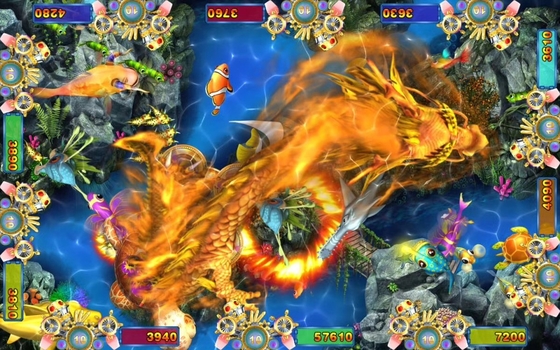 Arcade Games Machines Fire Lion King Fish Game Table Fishing Hunter  Arcade Machine Coin Operated Games Software