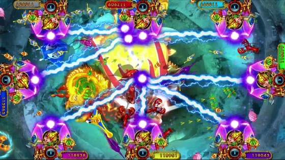 Playing  Game in the  Blackbeard‘s Fury Customized Fish Hunter Game Cabinet For Sale