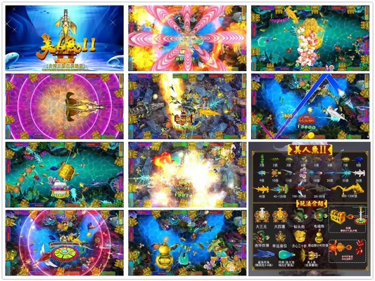 Hot Sale Fish Game Machine For Amusement Software Mermaid 2 Fishing Hunter Customized  Table Cabinet