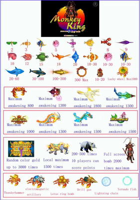 Ocean King Upgrade Version Monkey King Fish Game Table 3/4/6/8/10 Players Fish Hunter Arcade  Machine