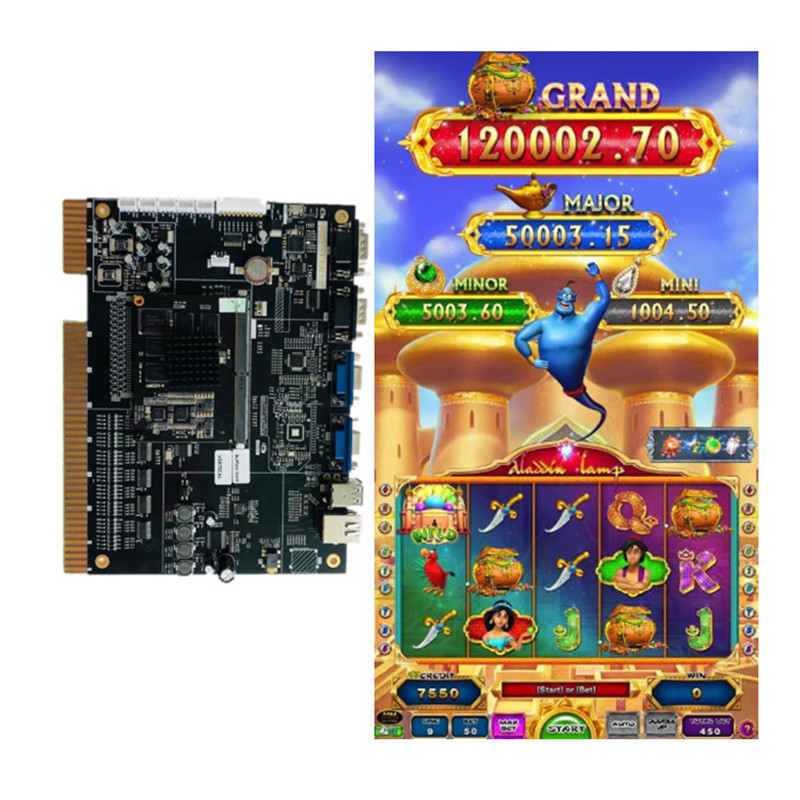 Touch screen 19 lines casino machine Aladdin Lamp gambling slot game baord for sale