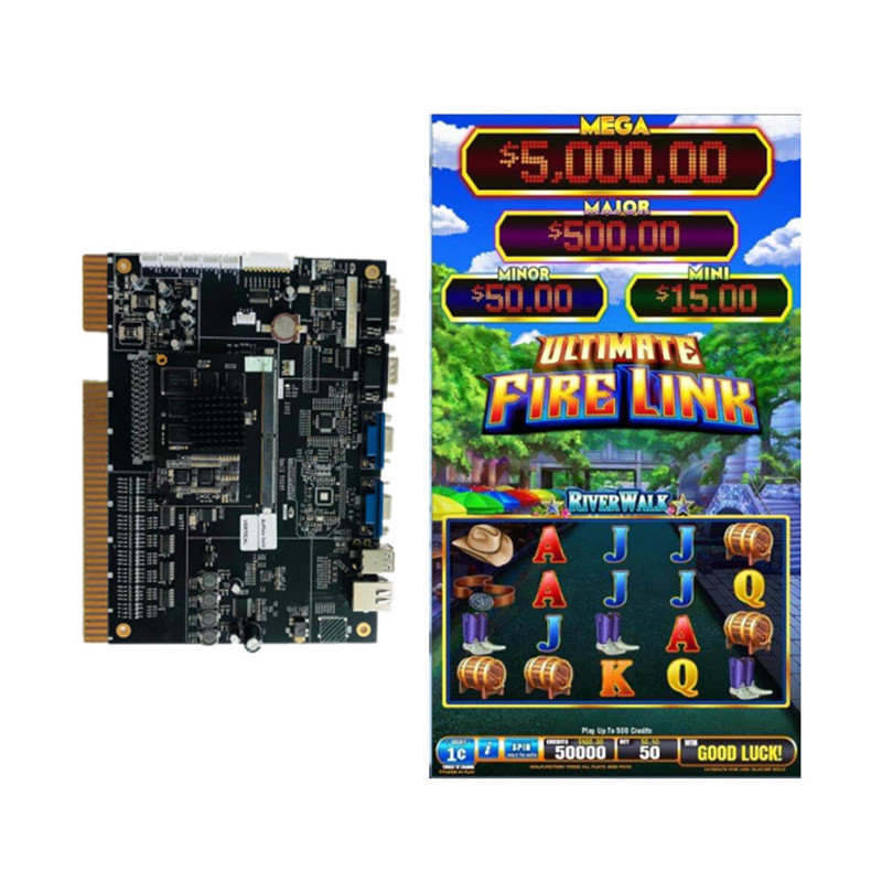 Firelink Skill Gambling Vertical Screen Touch Monitor Casino Slot Machine River Walk Fire Link Game Board