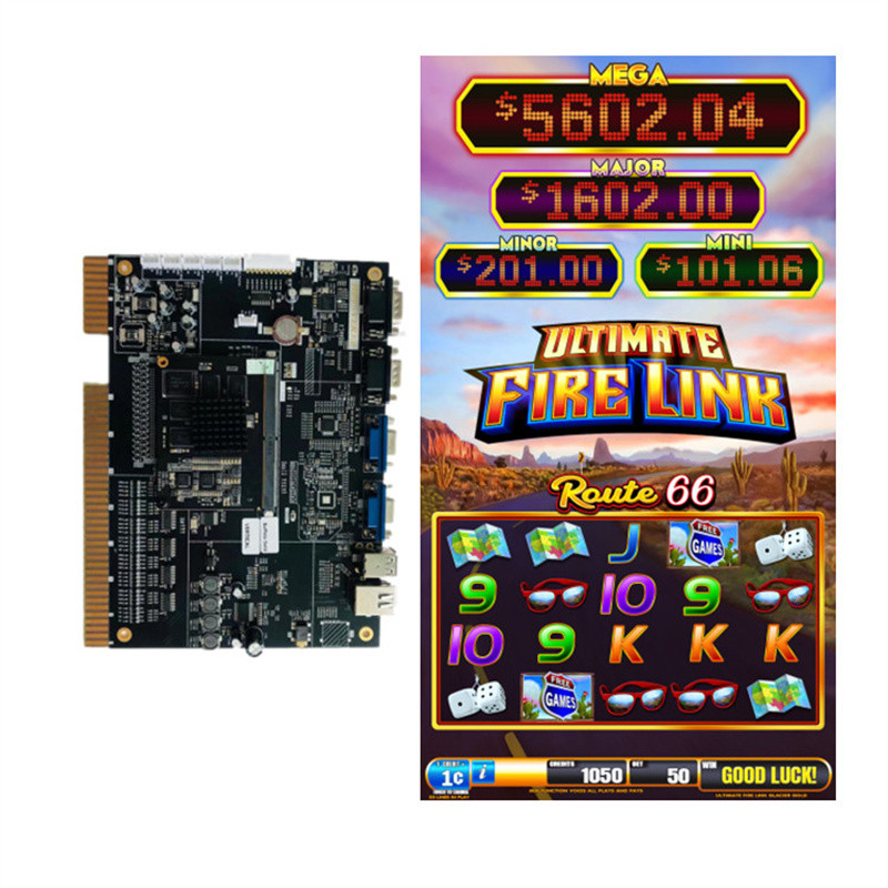 Newest America Fire Link Slot  Games Machine Software Firelink Route 66 Slot  Video Game Board
