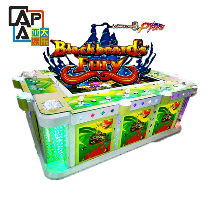 Playing Gambling Game in the Casino Blackbeard‘s Fury Customized Fish Hunter Game Cabinet For Sale