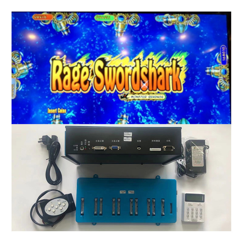 Hot Sale Coin Pusher Arcade Fish Shooting Games Rage Sward Shark Fishing Hunter Game Board Kits For  Table Machine